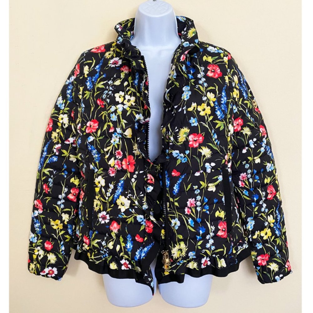 NWT ESCADA Floral Quilted Down Puffer Jacket Size EU 36
